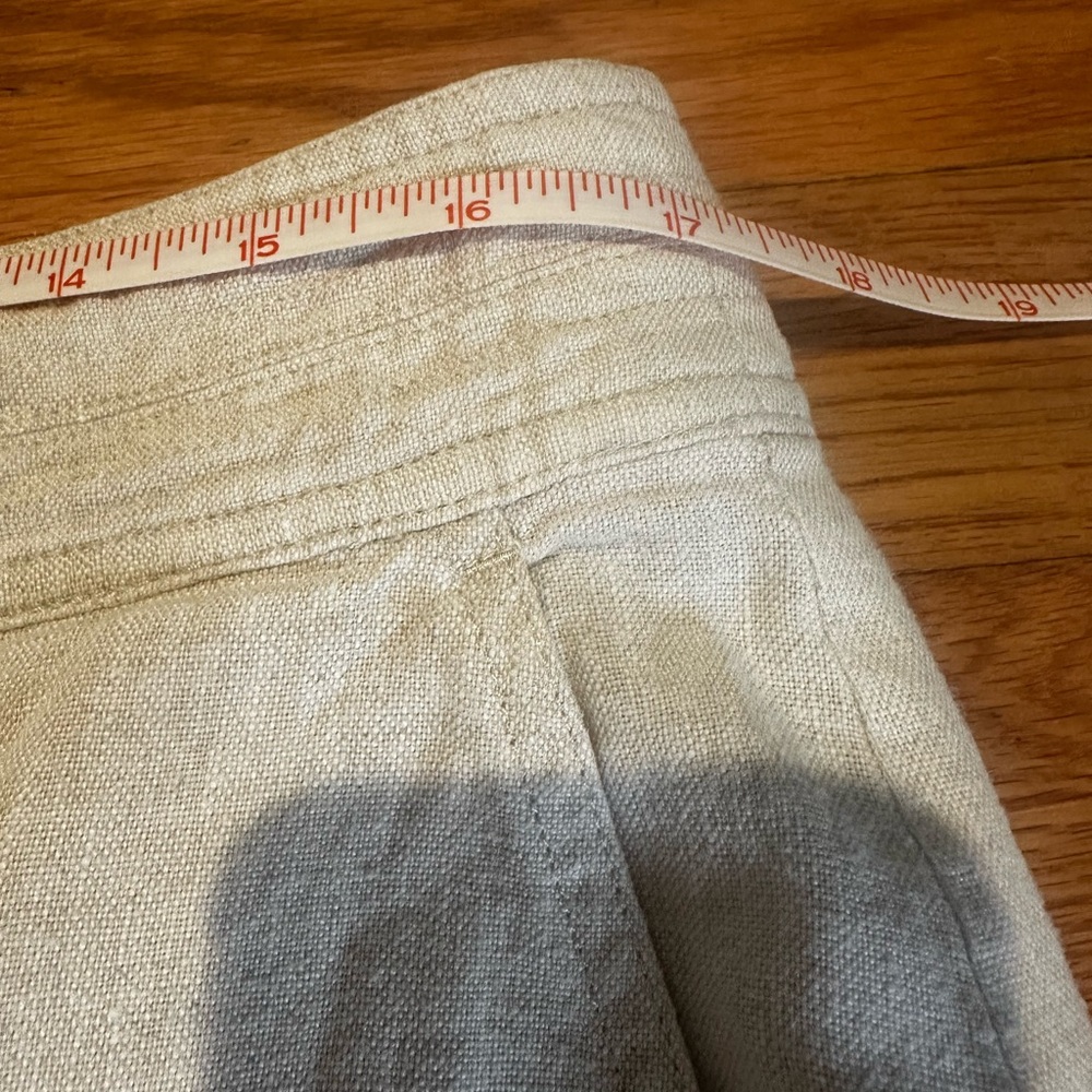 Boden Women’s Light Beige Natural Linen Shorts Sz 12 - Picture 7 of 9